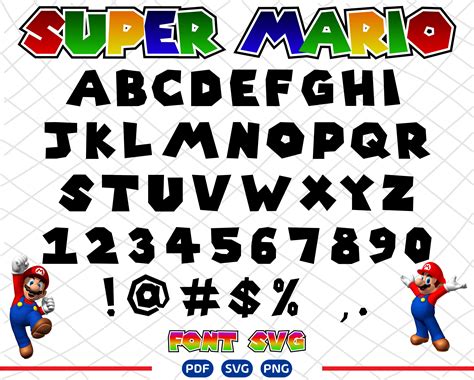Super Mario Bros Clipart Cricut Font Svg File For Cricut Tutorials My