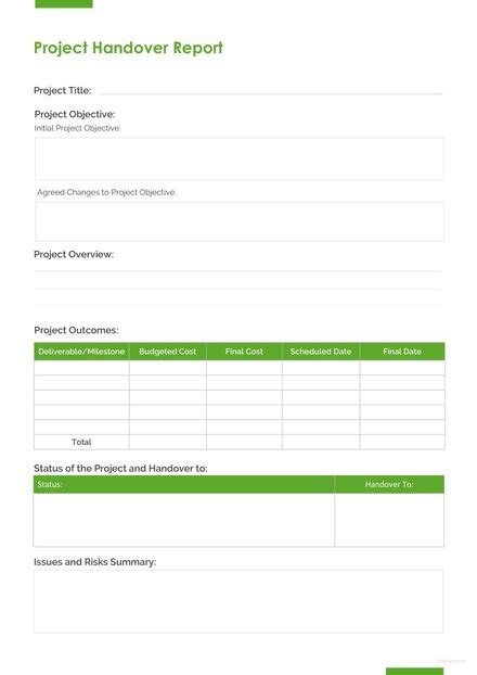 Project Handover Report Template Download 154 Reports In Word Pages