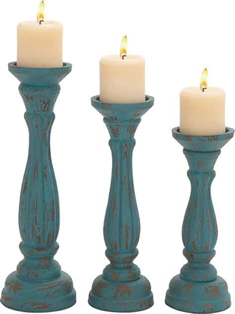Woodland Import 98763 Candle Holder Traditional Pillar Shaped Design