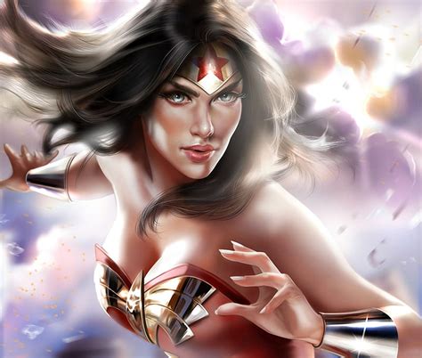 Wonder Woman Marvel Art Luminos Comics Woman Cris Delara Fantasy Girl Hd Wallpaper Peakpx