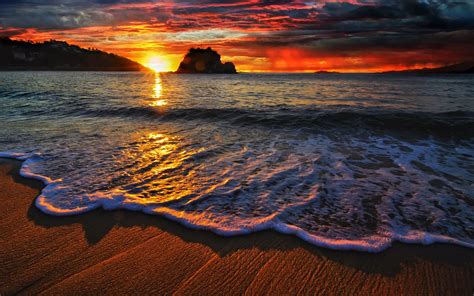 Beach Sunset Wallpaper High Definition High Quality