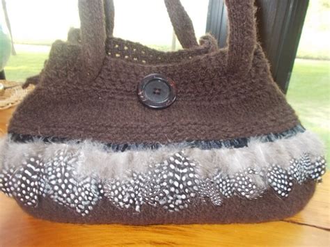 Items Similar To Wool Felted Handmade Purse With Real Featherslined