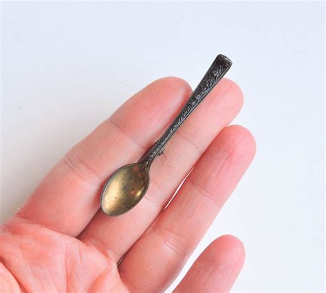 Vintage Silver Spoon Brooch Sterling Silver Spoon Pin Small Miniature