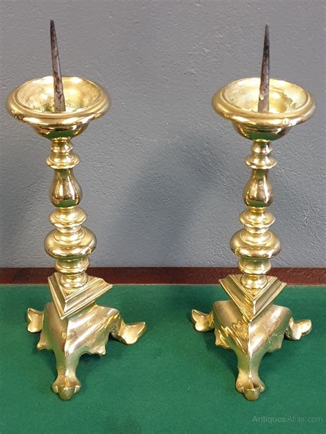 Antiques Atlas Pair Victorian Brass Pricket Candlesticks