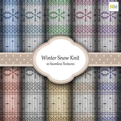 Winter Snow Knitted Fabrics Seamless Textures Set 3d