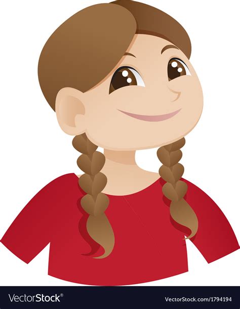 Cute Smiling Girl With Ponytail Royalty Free Vector Image