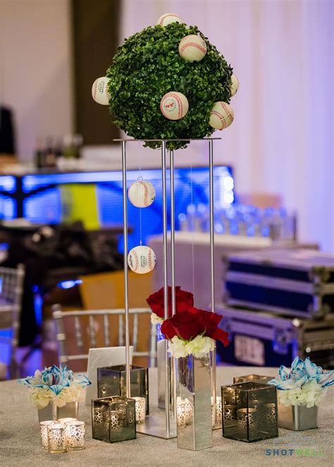 Baseball baby shower, baby shower decorations, little slugger, sports baby shower, baby shower can coolers, baby shower giveaways (c90090) myweddingstore. Baseball Themed Bar Mitzvah | Table decorations, Bar ...