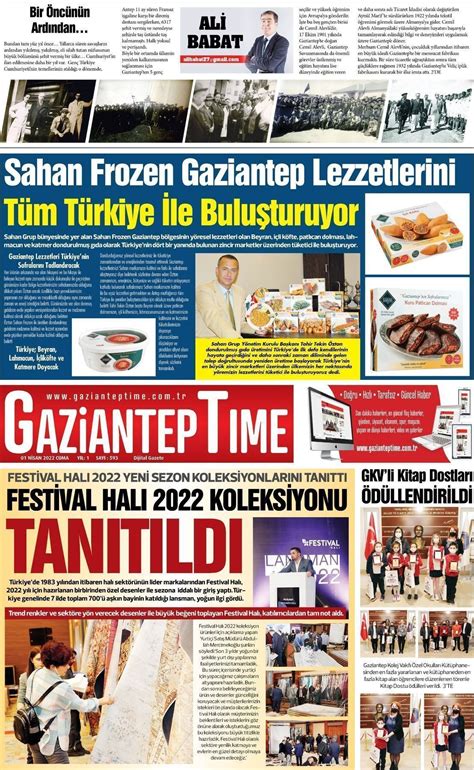 Nisan Tarihli Gaziantep Time Gazete Man Etleri
