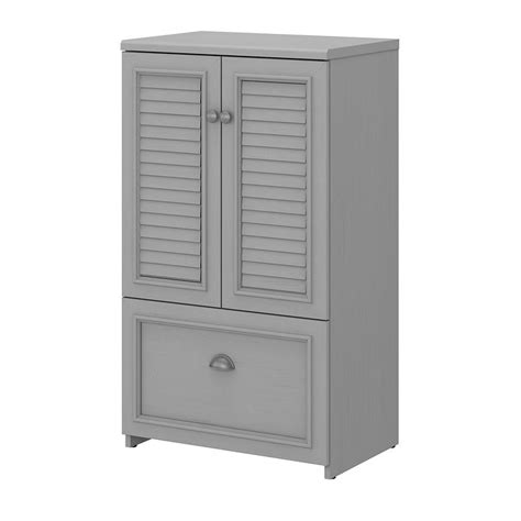 Bush Furniture Fairview Storage Cabinet With Drawer In Antique White