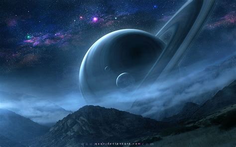 A Night Scene Of Saturn By Qauz On Deviantart Night Scene Saturn