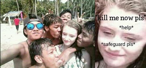 White Woman Surrounded By Thai Men Captioned Amwf Asian Male