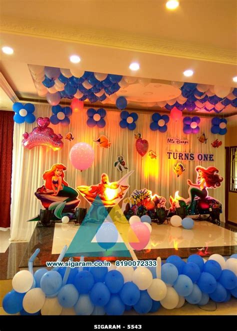 Party decoration ideas for birthday occasion. Little Mermaid Themed Birthday Decoration @ Celebration ...