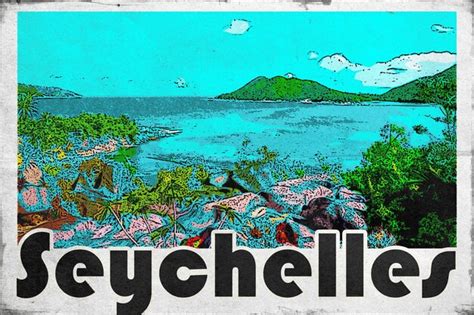Premium Photo Seychelles Vintage Travel Postcard