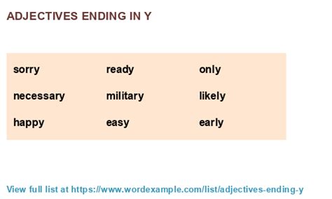 Adjectives Ending In Y 1000 Results