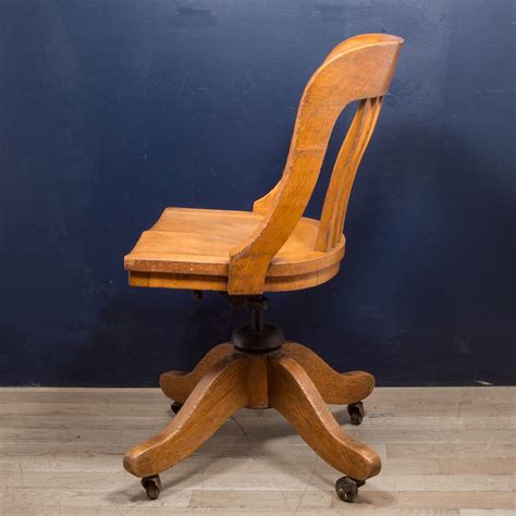 Antique Tiger Oak Swivel Desk Chair C1900 1920 S16 Home