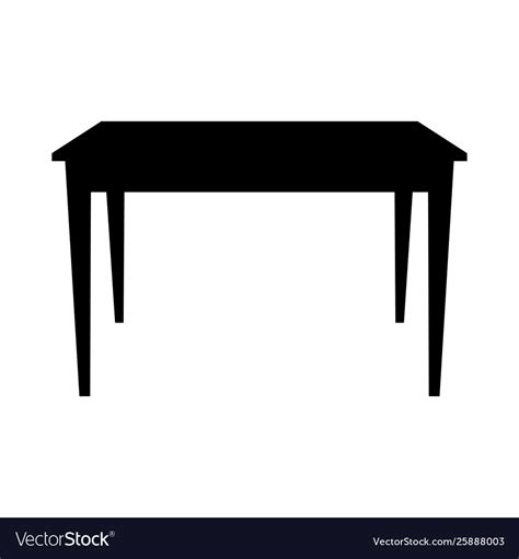 Table Silhouette Royalty Free Vector Image Vectorstock