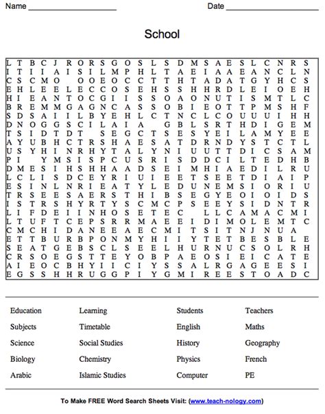 Printable Word Search Generator Cleandax