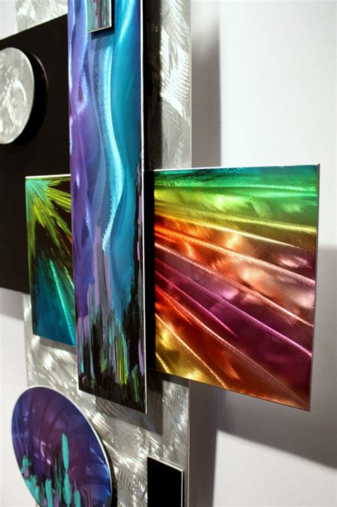 Modern Metal Rainbow Wall Art Abstract Metal Wall
