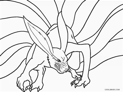 Naruto Nine Tails Mode Coloring Pages Coloring Pages