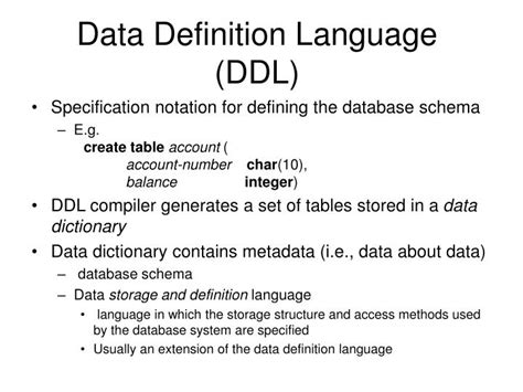 Ppt Data Definition Language Ddl Powerpoint Presentation Free