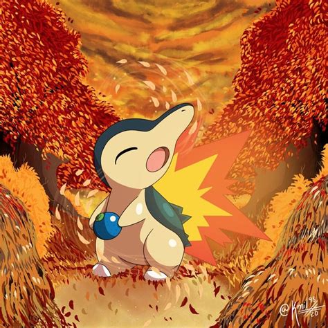 As Autumn Approaches My Gf Drew A Cute Cyndaquil Pokemon Cool