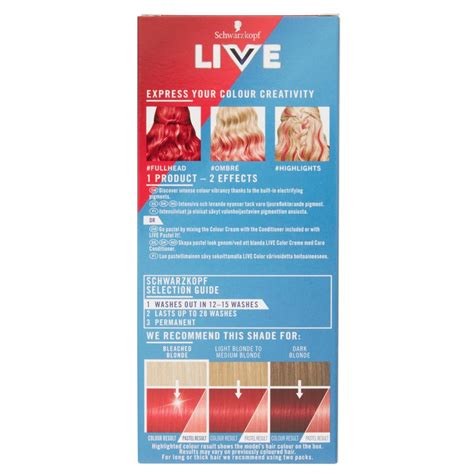 Schwarzkopf Live Ultra Brights Or Pastel Pillar Box Red 092 Semi Permanent Hair Dye Wilko