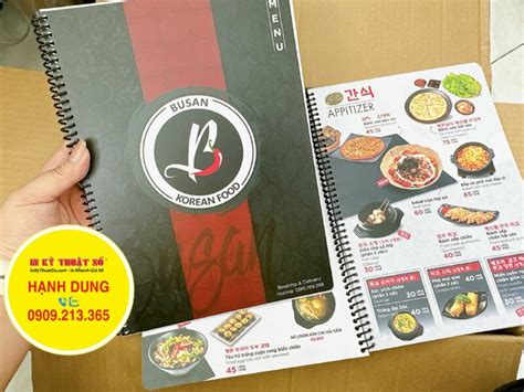 In Menu Busan Korean Food đa Ngữ Việt Hàn Anh Phiên âm Inkts246