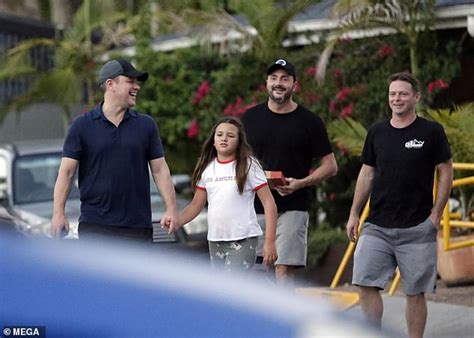 Ranked among forbes' most bankable stars. Matt Damon flashes a wide smile as he spends quality time ...