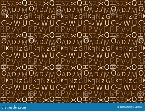 Alphabet Pattern In Different Colored Brown Shades For Wallpaper Stock