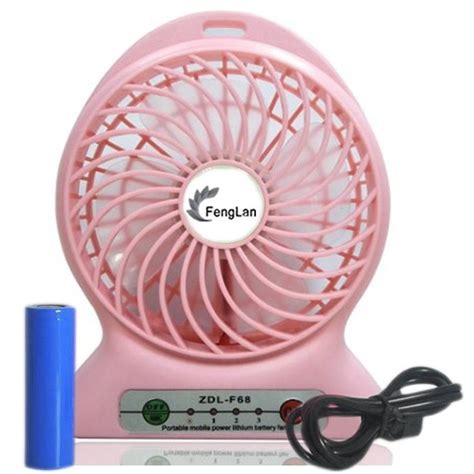 Fenglan Portable Lithium Battery Fan 4 Inch Vanes 3 Speeds Rechargeable Desktop Fan Mini Desk