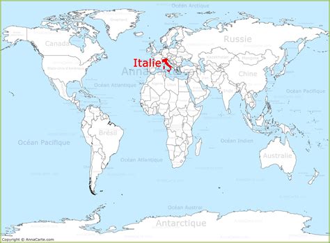 .la carte grise pour un véhicule d'occasion importé d'italie ou d'un autre pays comme la belgique à fournir pour l'obtention d'une carte grise pour la voiture que vous avez acheté d'occasion en italie. Italie sur la carte du monde - AnnaCarte.com
