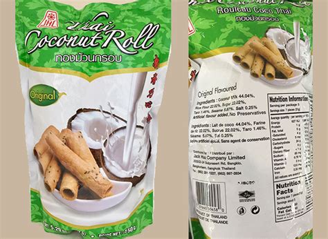 Jhc Brand Thai Coconut Roll Nz Government