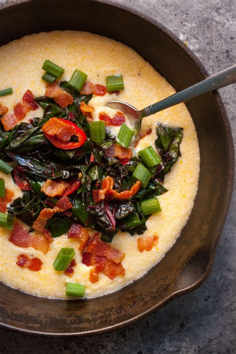 Choose from a wide range of similar scenes. Polenta Bowls with Chard and Bacon | Recipe | Stuffed ...