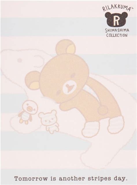 Rilakkuma Bear Shima Shima Everyday Blue Stripes Mini Note Pad San X