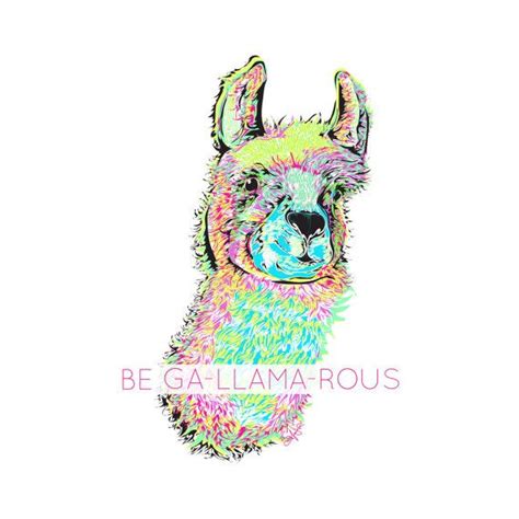 Ga Llama Rous Archival Print Funny Llama Art Funny Bathroom Art