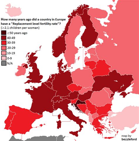 How Many Years Ago Did A Country In Europe Have A Replacement Level