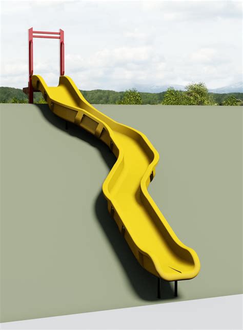 Emb Curved Embankment Slide Chute Playground Playground Equipment Backyard