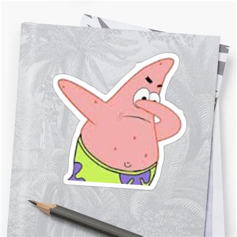 Patrick Star Dabbing Sticker By Lukewoodsdesign Redbubble