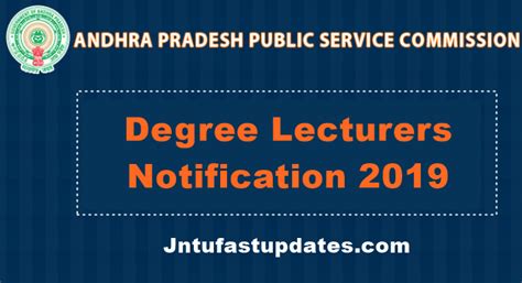 Appsc Degree Lecturers Notification 2019 Apply Online 308 Dl Posts