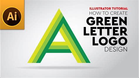 Create Green Color Letter Logo Design in Adobe Illustrator - YouTube