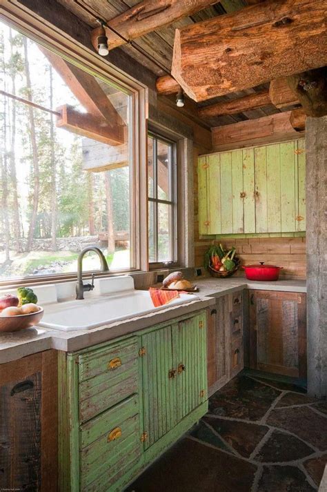 Simple Rustic Cabin Kitchen Cabins Small Rustic Kitchens Rustic