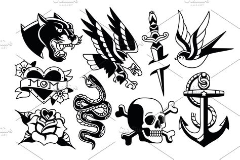 Old School Tattoo Vector Pack Old School Tattoo Designs Traditional