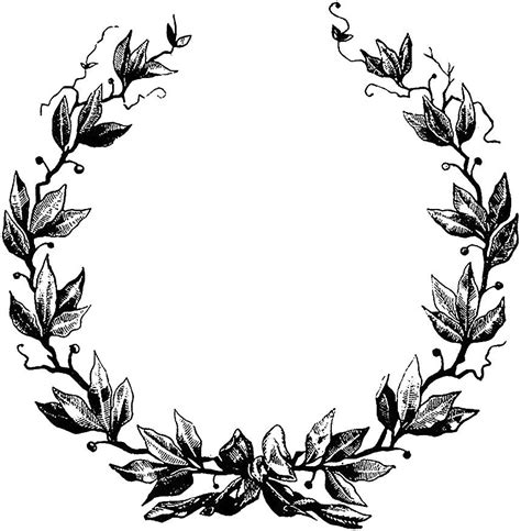 Free Clip Art Vintage Decorative Frame And Laurel Wreath Clip Art