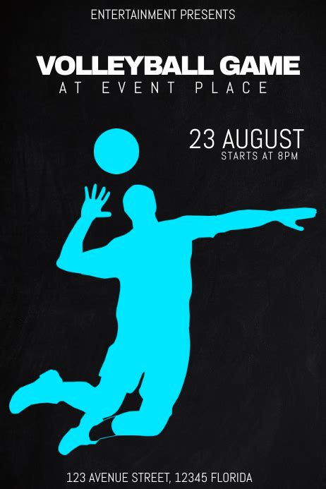 Volleyball Game Sport Match Event Poster Flyer Template Postermywall