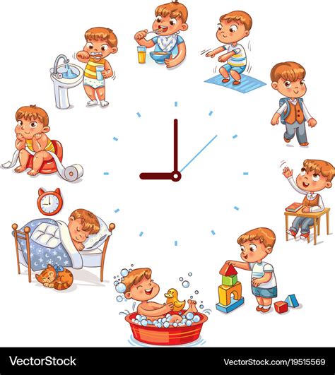 Daily Routine Royalty Free Vector Image Vectorstock