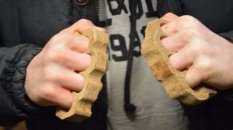 Making Wooden Knuckle Dusters Dont Try At Home Youtube