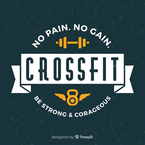 Free Crossfit Emblem With Motivational Phrase Free Vector Nohatcc