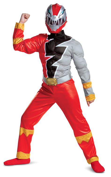 Buy Disguise Muscle Red Power Rangers Costume Dino Fury Superhero