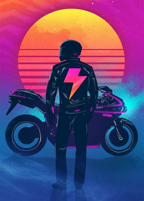 Image Result For 80s Retro Motorcycle Synthwave Art Cyberpunk Art