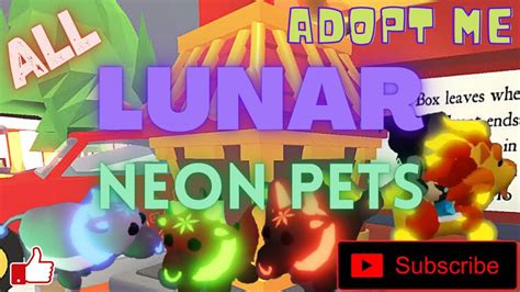 All Neon Lunar Pets Adopt Me 2021 Youtube